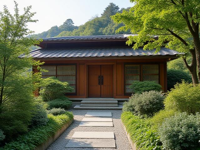 乾土工房の美しい外観と周囲の緑