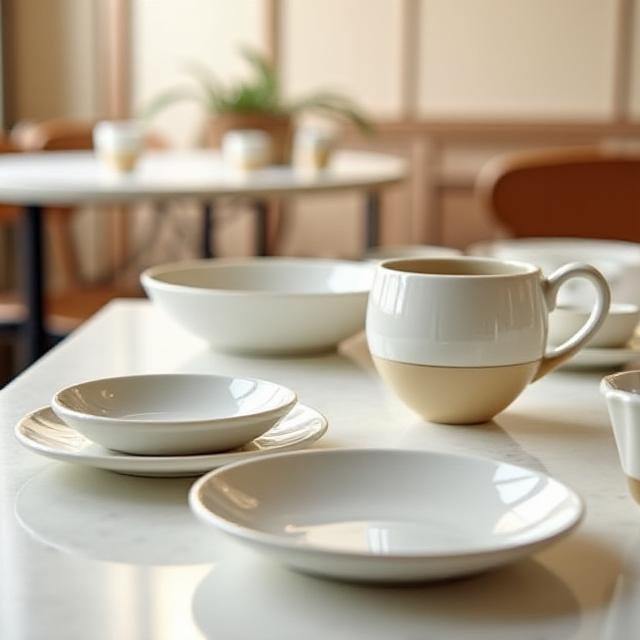 レストランのオーダーメイドディナーウェア、シンプルでエレガントなデザイン